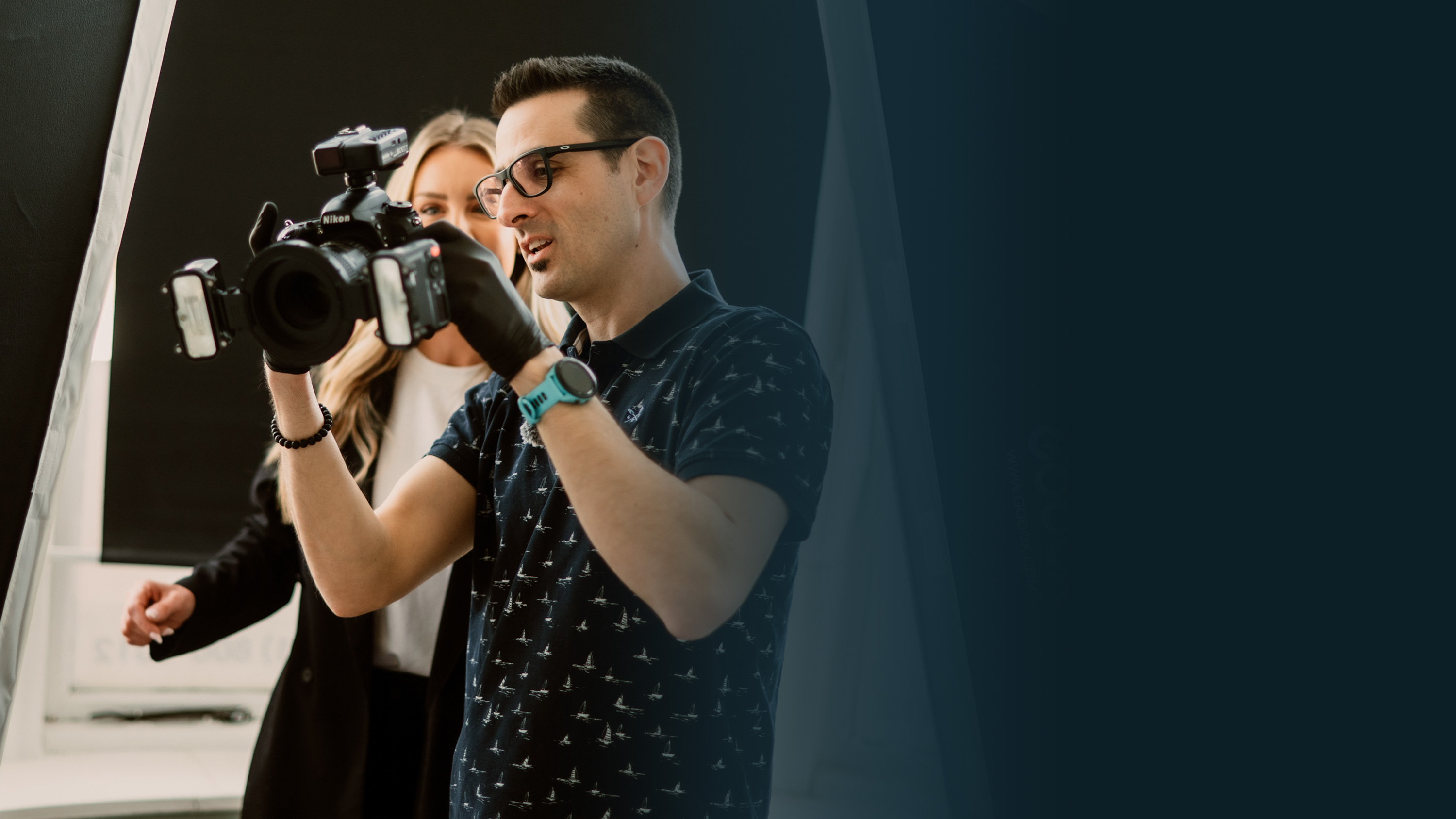 Dr Daniel Hargitai taking clinical photographs at Bespoke Dental, Malahide