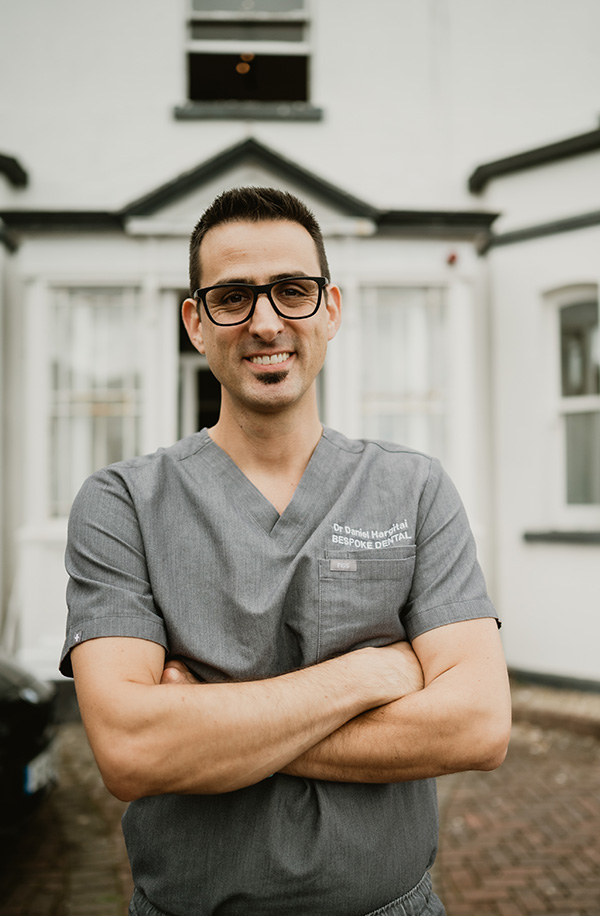 Dr Daniel Hargitai outside the Bespoke Dental practice in Malahide